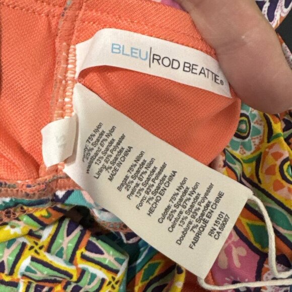 BLEU/Rod BEATTIE Women's 12 Hipster Swim Bottom Blue Orange Multi Print NWT - Picture 9 of 14